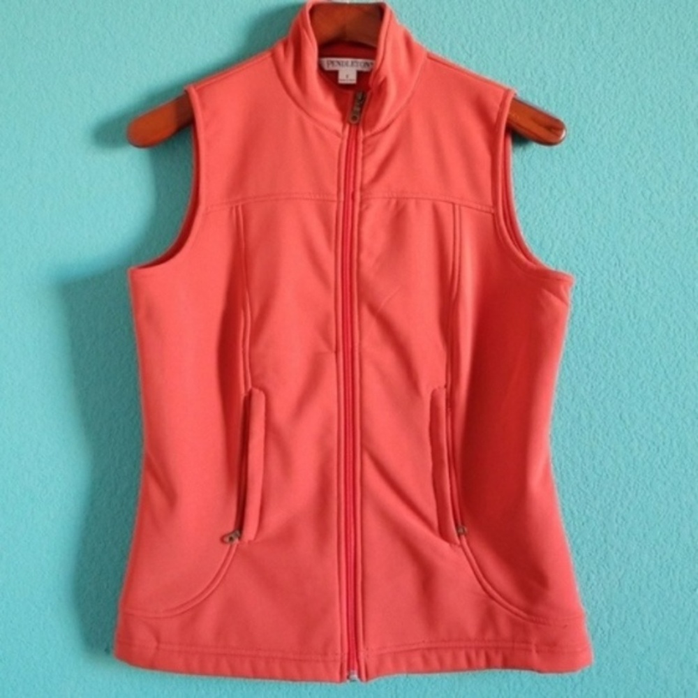 {Pendleton} Orange Zip Up Soft Fleece Lined Vest